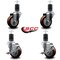 Service Caster 3.5'' Maroon Poly Wheel Swivel 1-5/8'' Expanding Stem Caster Set 2 Brakes, 4PK SCC-EX20S3514-PPUB-MRN-2-TLB-2-158 - alternate 3